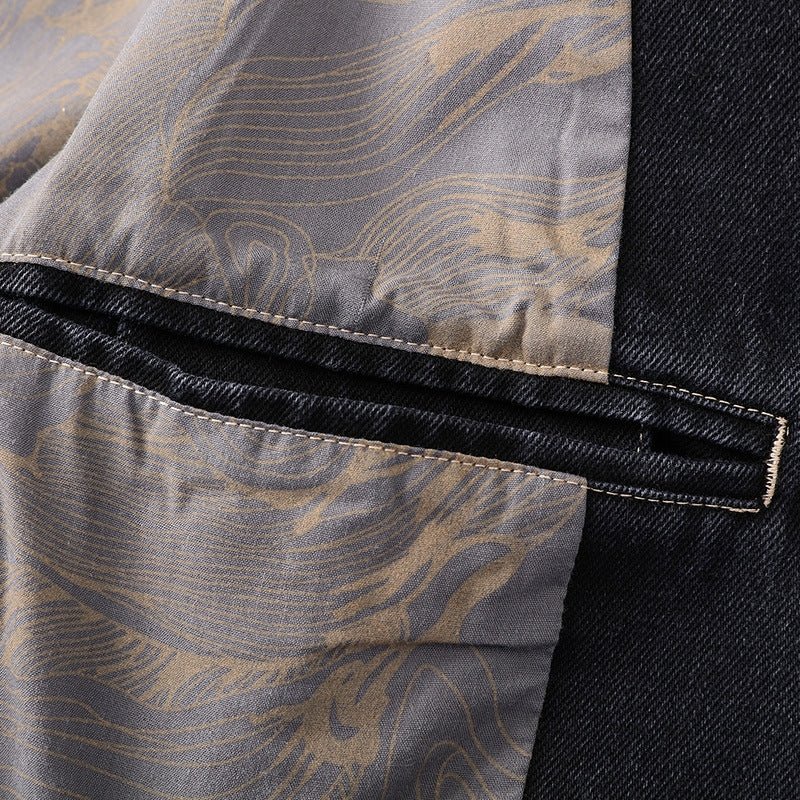 Structured cotton blend blazer with contrast stitching for men | Calder