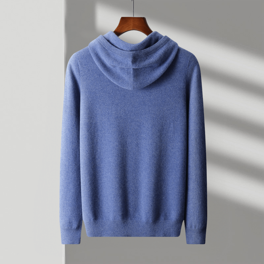 Lightweight structured knit hoodie with adjustable hood for men | Avenor