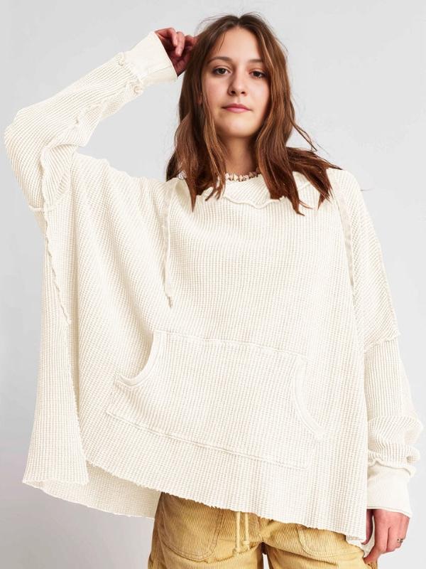 Cosy oversized waffle-knit hoodie for women | Haven -23