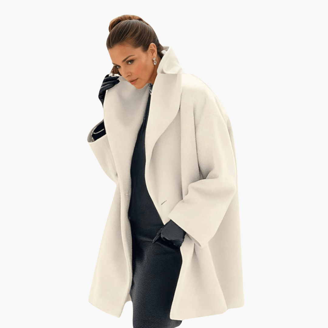Bold wide-collar statement jacket for women -8