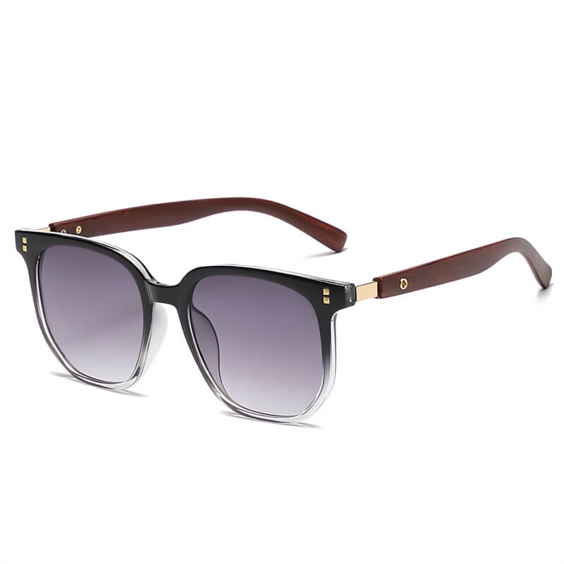 Classic frame sunglasses with handcrafted wood arms for men | Bravon