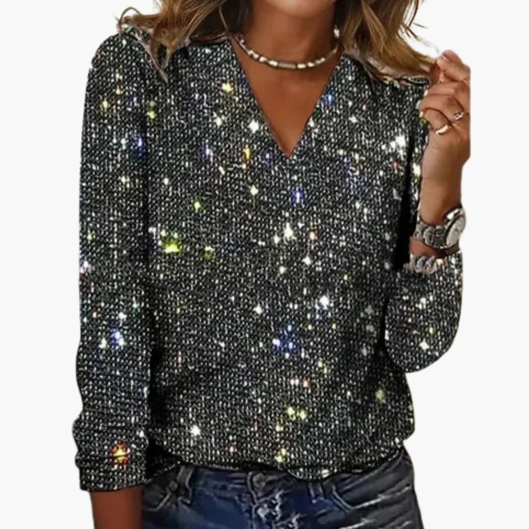 Textured v-neck everyday sweater for women -3