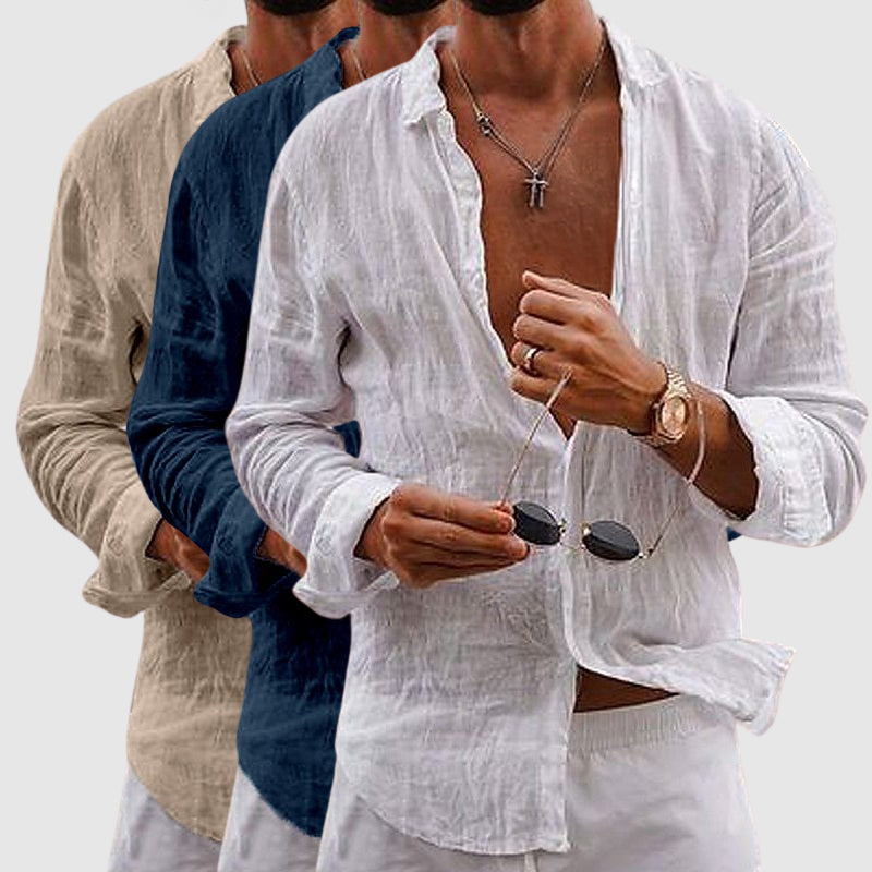 Breathable smart casual linen shirt for men | Lorenzo Vitali -7
