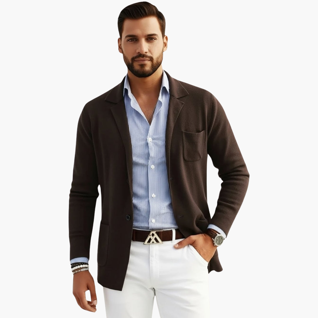 Classic lapel knit blazer for men | Men's Knit -17
