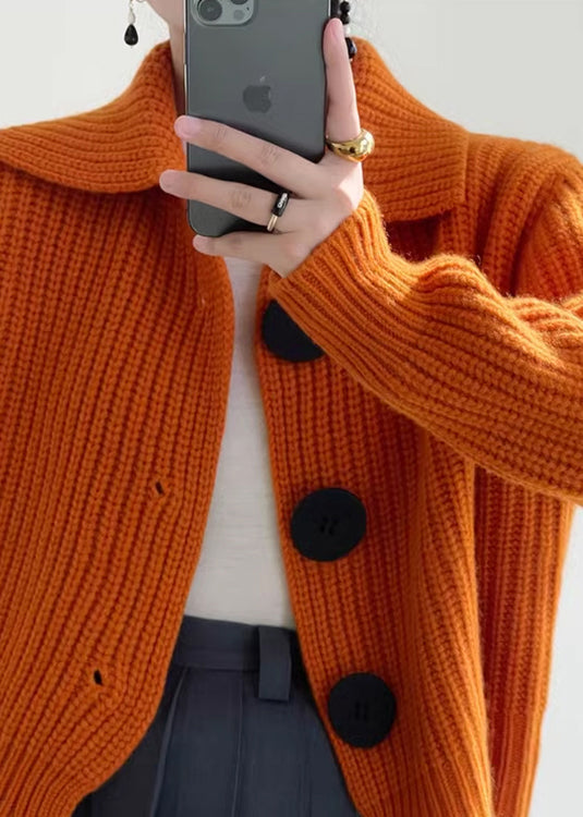 Modern peter-pan collar button-down cardigan for women -5