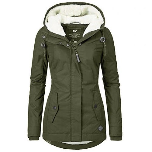 Winter parka jacket with sherpa lining for women | Norah