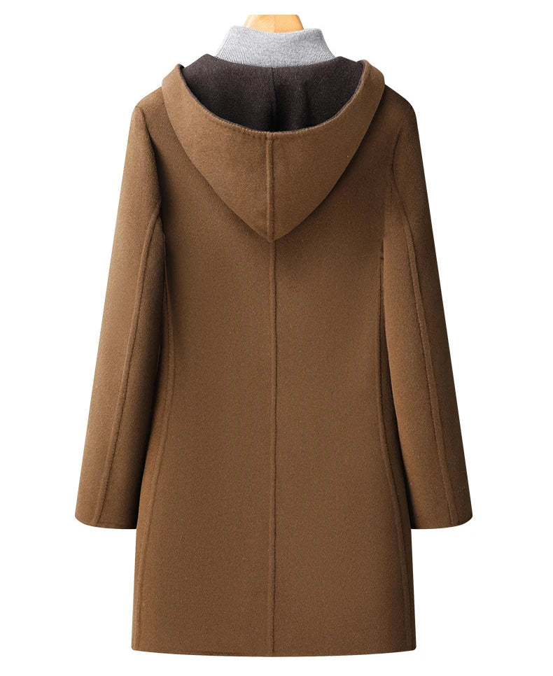 Classic Hooded Mid Length Overcoat for men | Arden