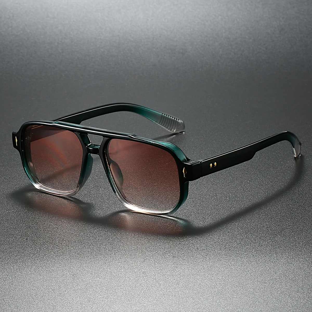 Angular aviator sunglasses with double bridge detail for men | Torven