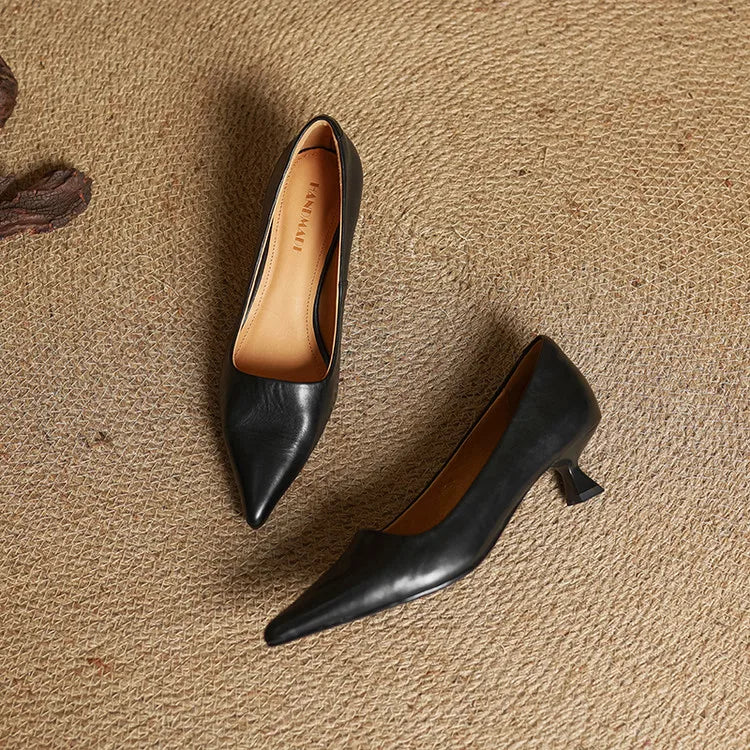Pointed Toe Kitten Heel Pumps for women | Vivienne
