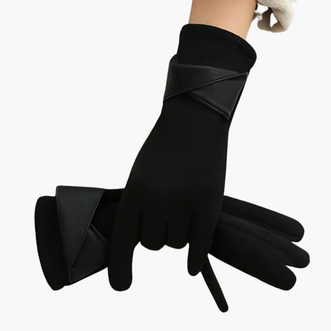 Warm fleece-lined adjustable winter gloves for women -6
