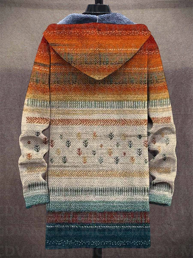 Artistic pattern knit cardigan with versatile relaxed fit for men | Zalie