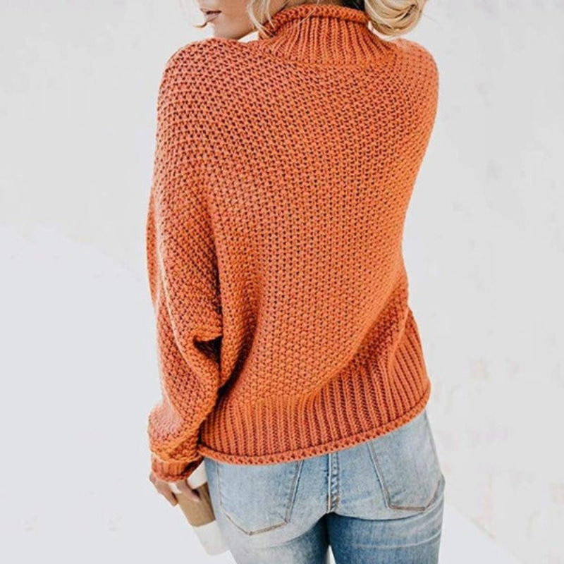 Relaxed loose-fit knit pullover sweater for women -11