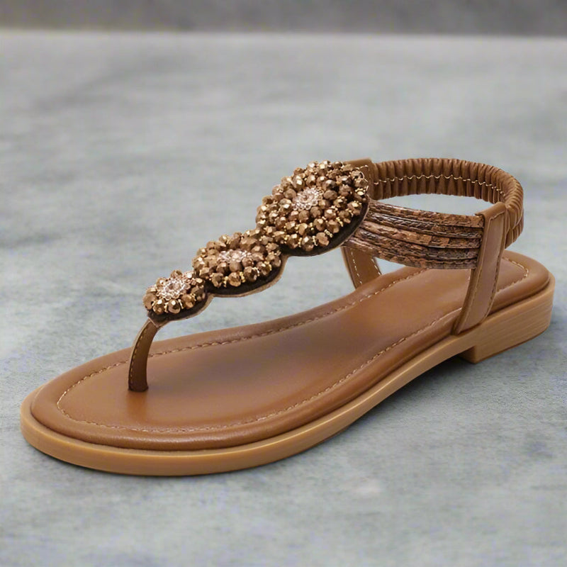 Comfortable open-toe boho flat sandals for women -7