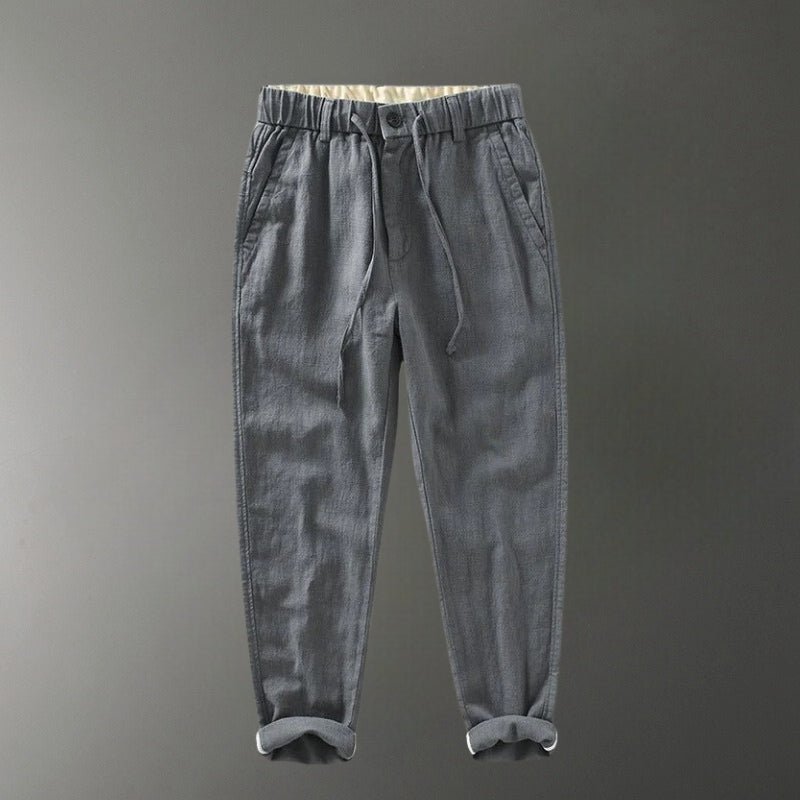 Lightweight tapered drawstring pants with textured finish for men | Braven