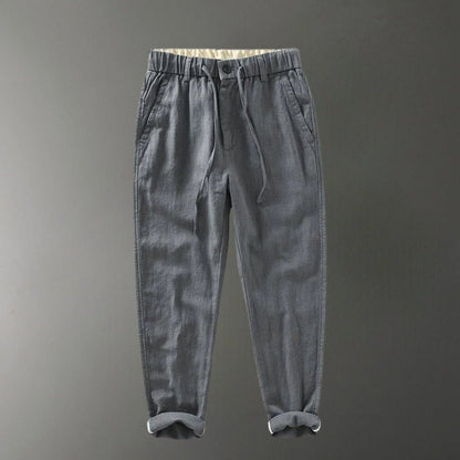 Lightweight tapered drawstring pants with textured finish for men | Braven