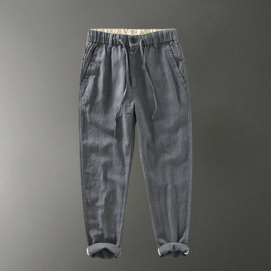 Lightweight tapered drawstring pants with textured finish for men | Braven