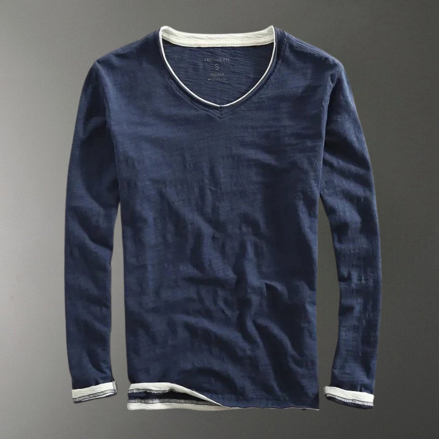 Relaxed fit two tone layered long sleeve top for men | Corven