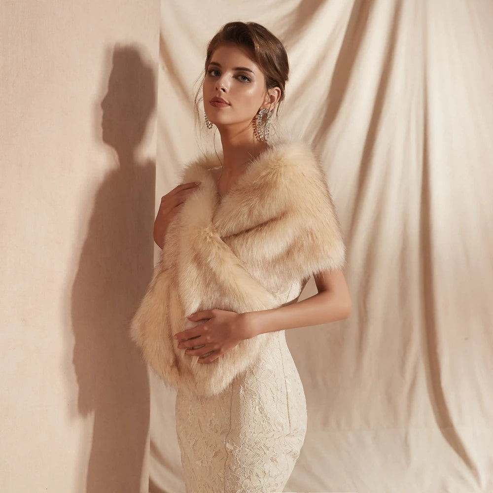 Plush winter shawl wrap with elegant draped silhouette for women | Aurora