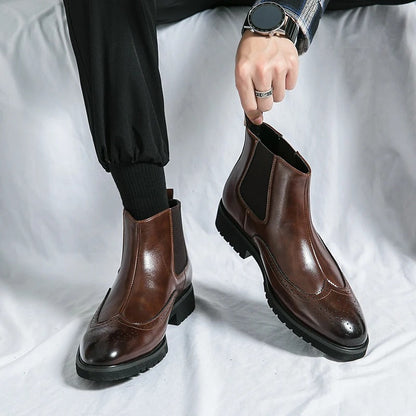 Classic leather brogue chelsea boots for men | Alden -5