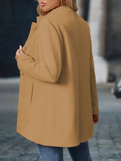 Classic Long Button-Up Autumn Coat Outerwear for women | Elara