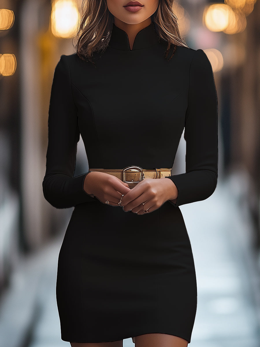 Classic Tailored Midi Dress for women | Elvaria