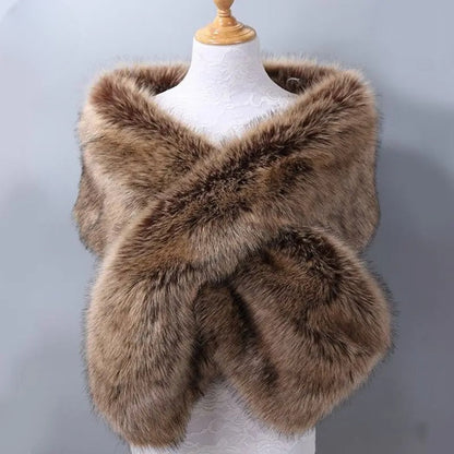 Plush winter shawl wrap with elegant draped silhouette for women | Aurora