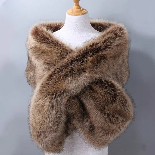 Plush winter shawl wrap with elegant draped silhouette for women | Aurora