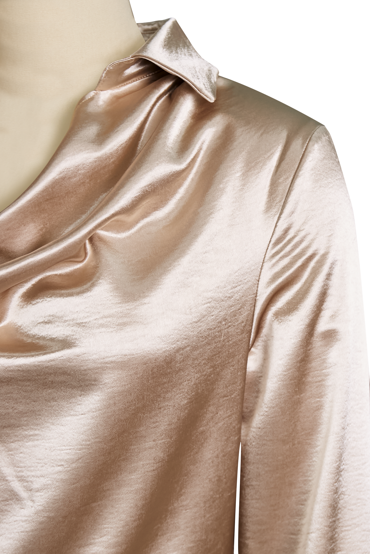 White Blouse with Draped Neckline for women | Elara