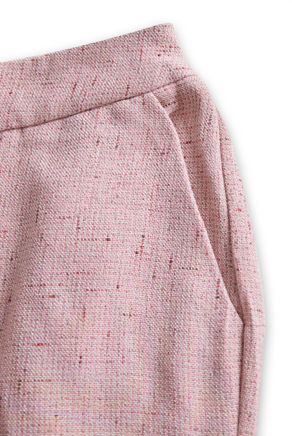 Soft Pink Tailored Suit with Pearl Accents for women | Roselune