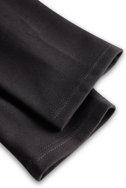 Black Belted Sheath Dress with Mandarin Collar for women | Arvella
