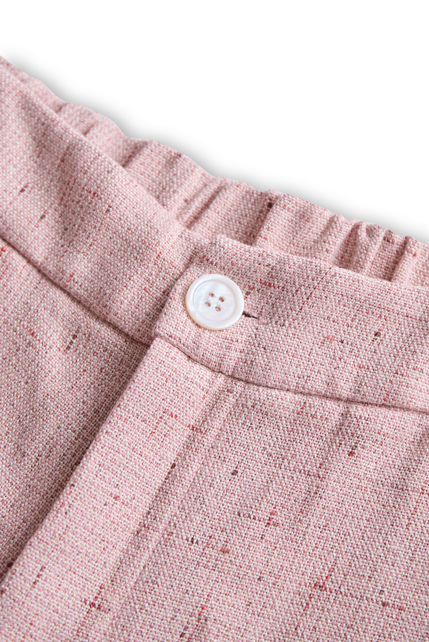 Soft Pink Tailored Suit with Pearl Accents for women | Roselune