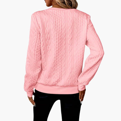 Cosy cable-knit half-zip pullover for women -14