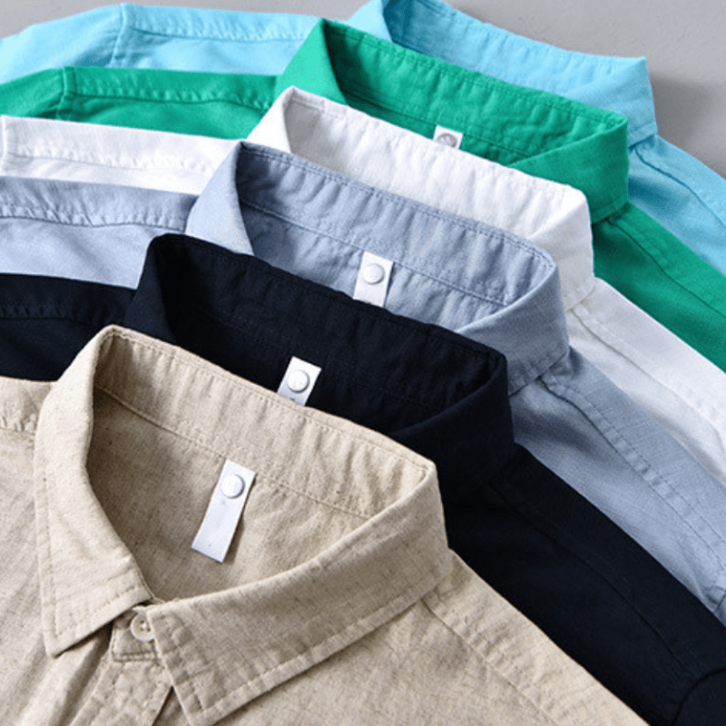 Lightweight short sleeve button front shirt with chest pocket for men | Brisa