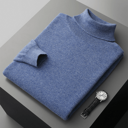 Lightweight refined knit turtleneck sweater with tailored fit for men | Sorren