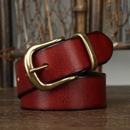 Classic adjustable waist belt with brass buckle for men | Arden