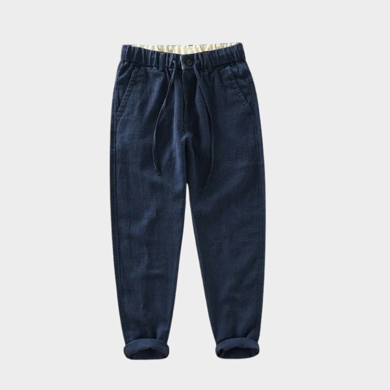 Lightweight tapered drawstring pants with textured finish for men | Braven