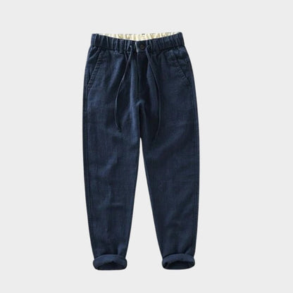 Lightweight tapered drawstring pants with textured finish for men | Braven