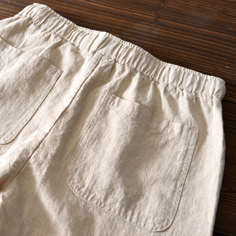 Relaxed tapered cropped pants with elastic waistband for men | Zevan