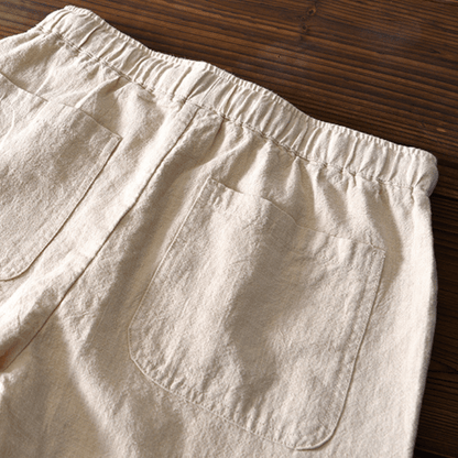 Relaxed tapered cropped pants with elastic waistband for men | Zevan