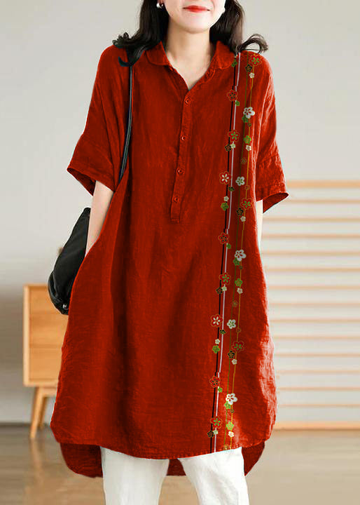 Casual linen shirt dress for women | Jade Green -13