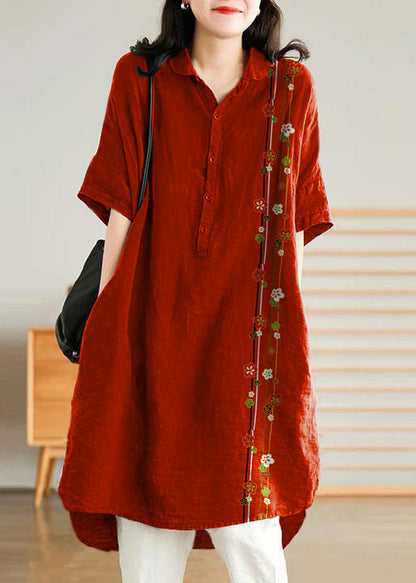 Casual linen shirt dress for women | Jade Green -13