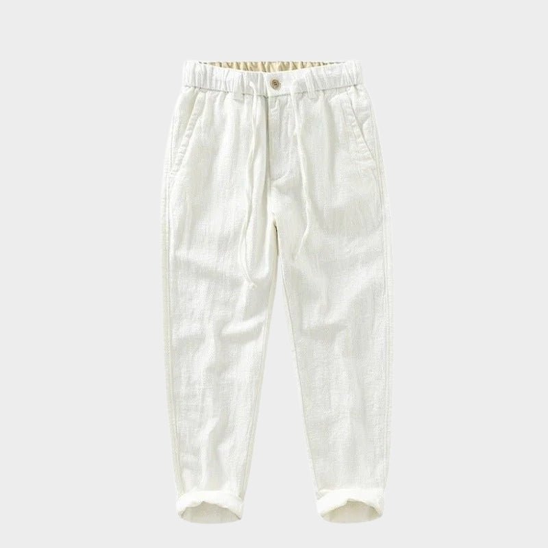 Lightweight tapered drawstring pants with textured finish for men | Braven