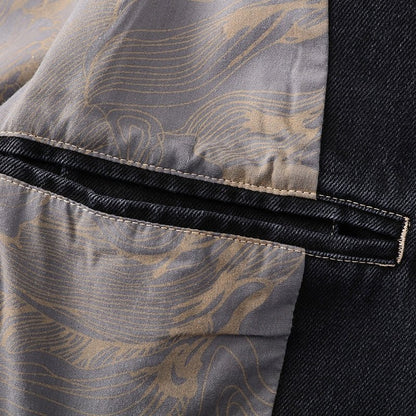 Structured cotton blend blazer with contrast stitching for men | Calder