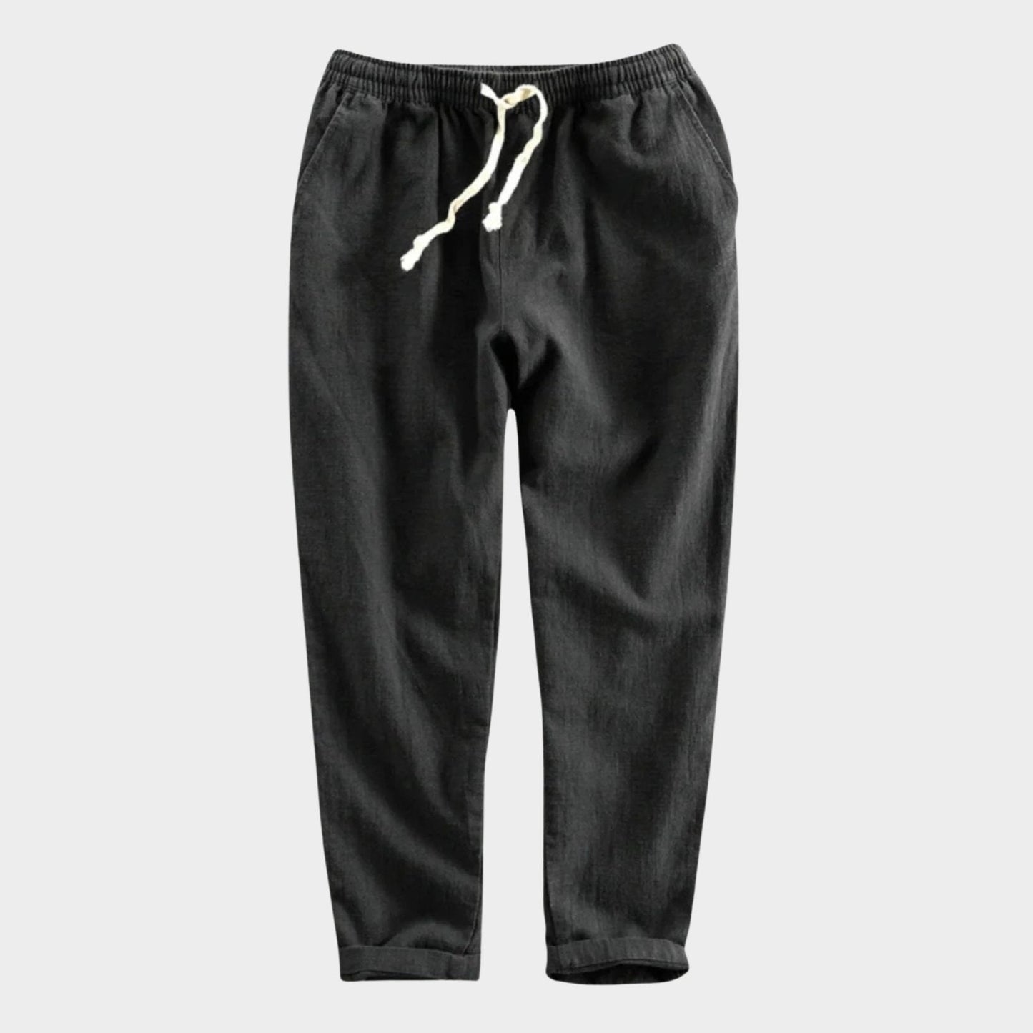 Relaxed tapered cropped pants with elastic waistband for men | Zevan