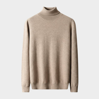 Lightweight refined knit turtleneck sweater with tailored fit for men | Sorren