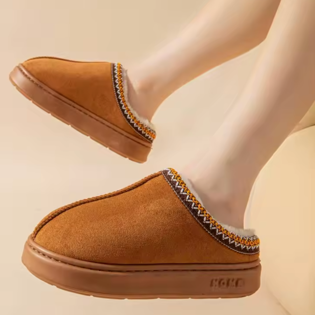arm waterproof mule slippers with plush lining for women | Elara