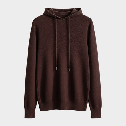 Lightweight relaxed knit hoodie with ribbed trim for men | Alvara