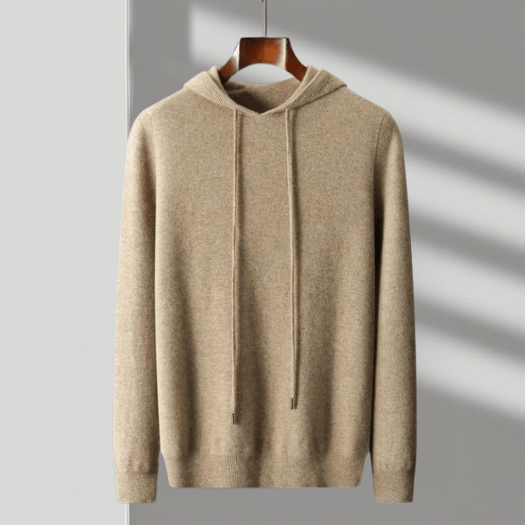 Lightweight structured knit hoodie with adjustable hood for men | Avenor