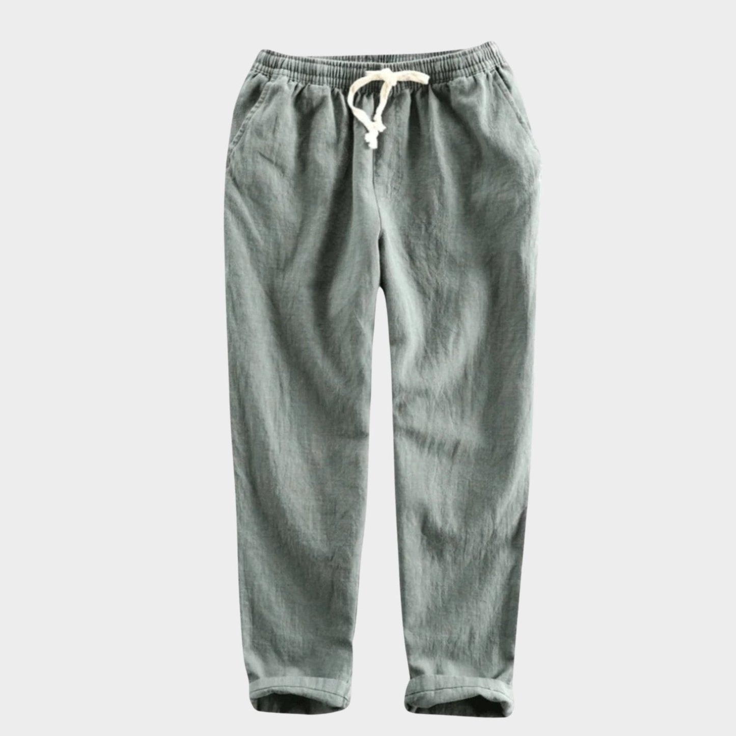 Relaxed tapered cropped pants with elastic waistband for men | Zevan