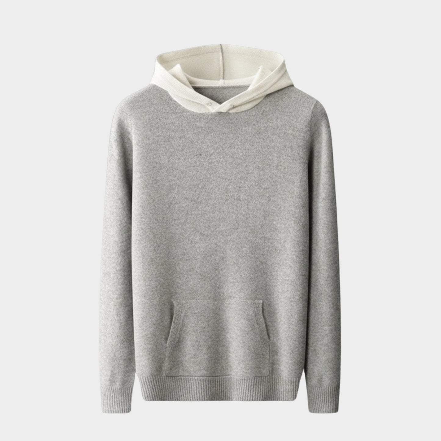 Lightweight refined knit hoodie with minimalist design for men | Caelum